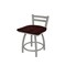 Holland Bar Stool Co 18" Low Back Swivel Vanity Stool, Nickel Finish, Dark Cherry Oak Seat 41118ANDCOak - alternate 1